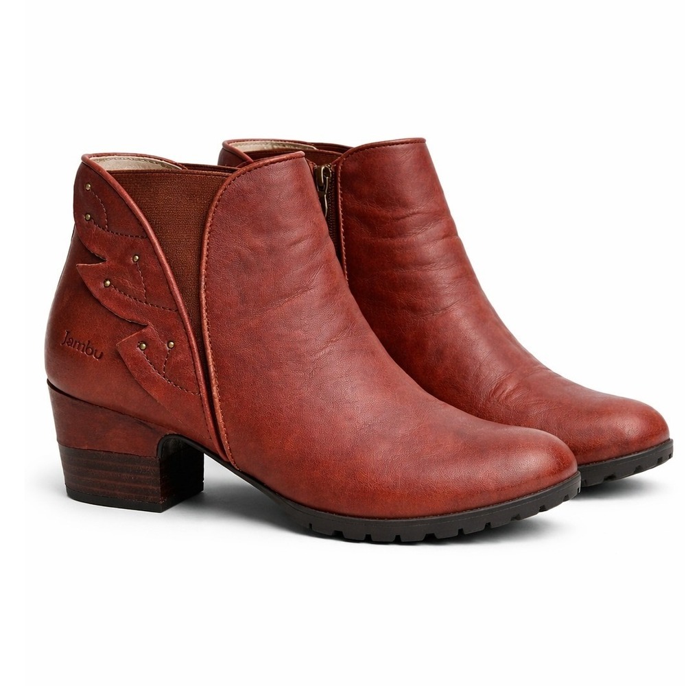 Jambu US 9 Brown Artsy Leather Ankle Boots Cottagecore Fairy Fae Whimsical